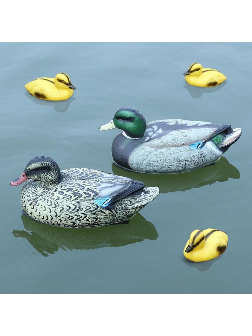 Realistic Floating Mallard Duck Decoys Set - 5 PCS for Yard Pond Décor